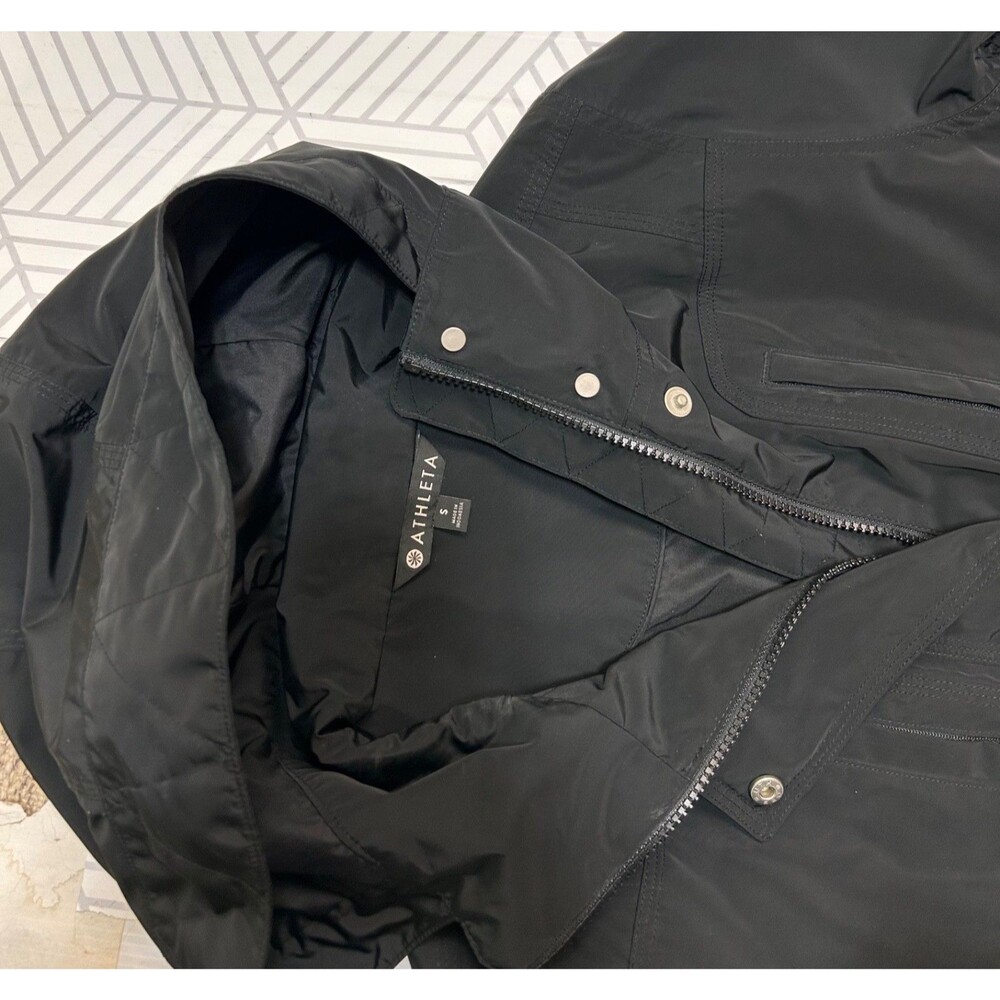 Athleta Size Small fits M Ballard Waterproof Parka Rain Jacket Pockets Hooded j - Picture 13 of 15